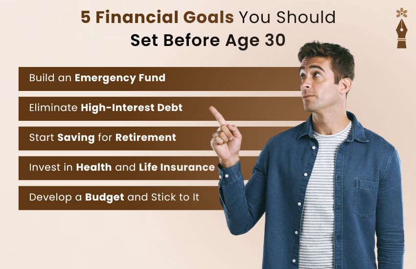 Young professional planning financial goals with a laptop, calculator, and budget sheet to achieve money milestones by age 30