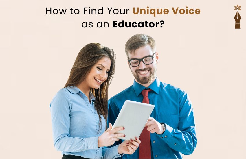 Teacher speaking to students with confidence