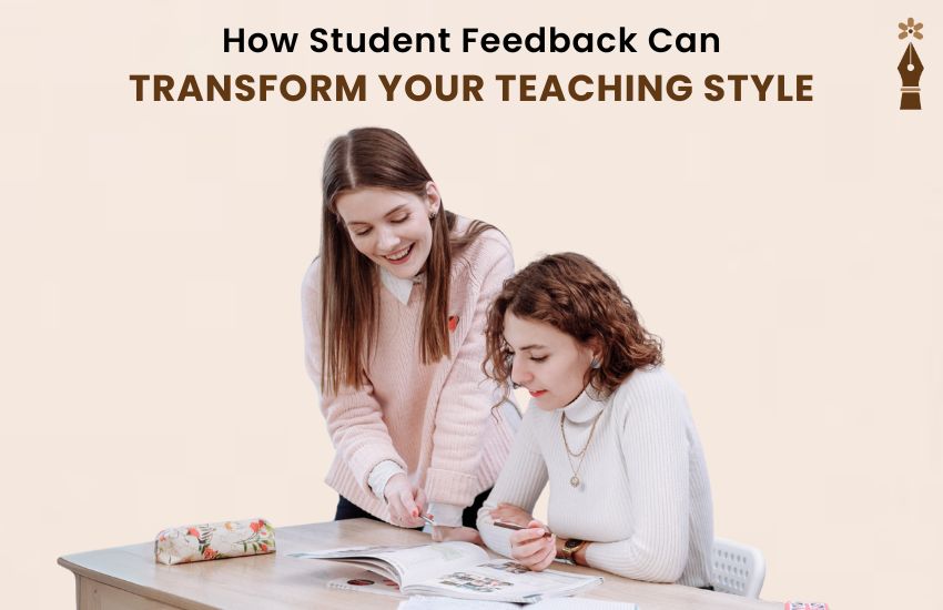 Teacher collecting feedback from students with sticky notes in a classroom for inclusive and reflective learning